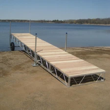 Patriot Docks Roll in Boat Lake dock with Cedar Decking 16, 24, 32 or 40 ft