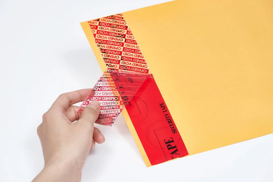 Tamper Evident Security Tape 2" (50mm) X 55 Yards, 3.2 Mil, Red Tape, 1 Roll - Image 4 of 4