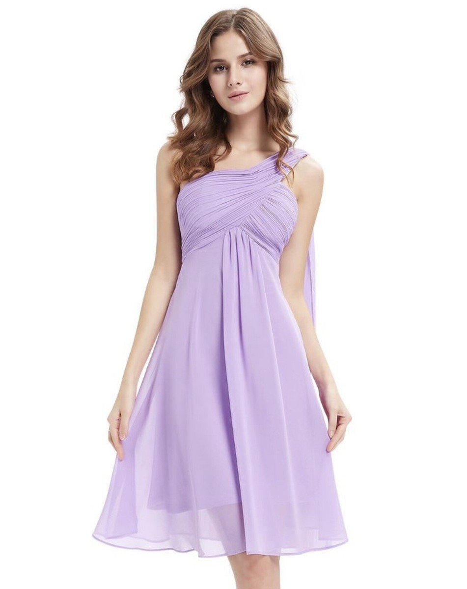 Ever-Pretty Women's One-Shoulder Solid Sleeveless Knee Fit-and-Flare Dress  Sz 14 | eBay
