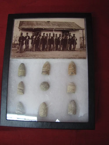 Civil War Bullet Lot Display Case Cold Harbor Va #2
