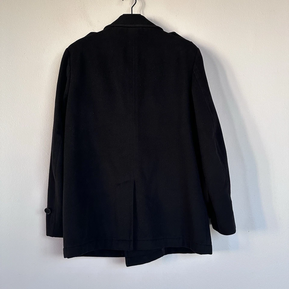 Theory Pea Coat Black Cashmere Blend Smitten Sigmund M - Image 2 of 4