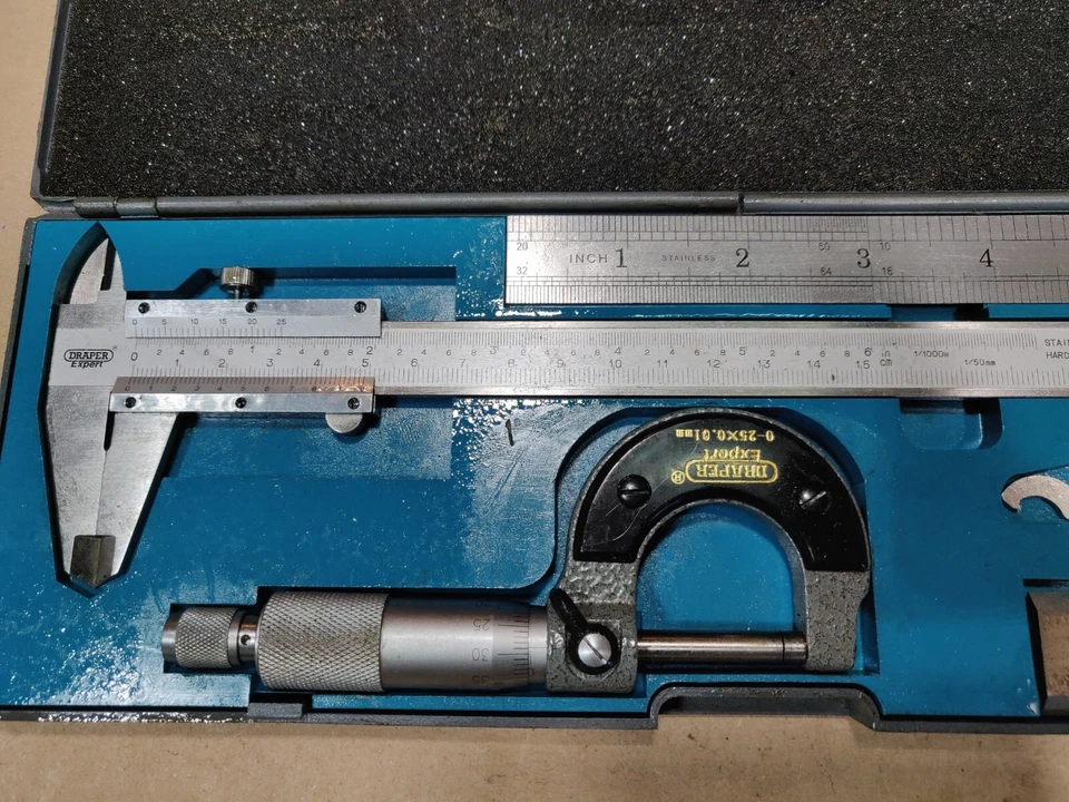 Draper Expert Micrometer, Caliper, Ruler, Square, 5pcs Kit, Free Shipping - Image 3 of 4