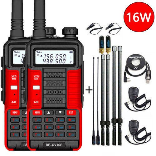 2 SET BAOFENG UV-10R DUAL BAND 2-WAY RADIO FM LONG RANGE HAM WALKIE TALKIE 128CH - Picture 1 of 37