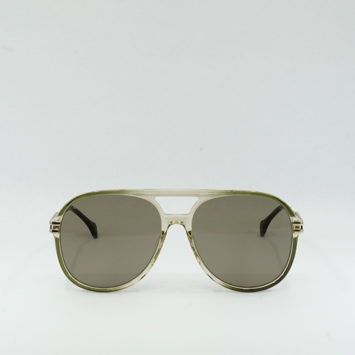 GUCCI　手袋 New GUCCI GG1104S 003 Transparent Green/Gold/Brown 61-16-145