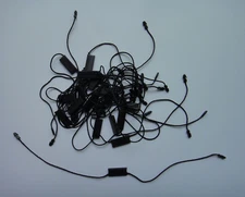 100 black Double plug Hang Tag String Plastic Snap Lock Label Fastener Hook Ties