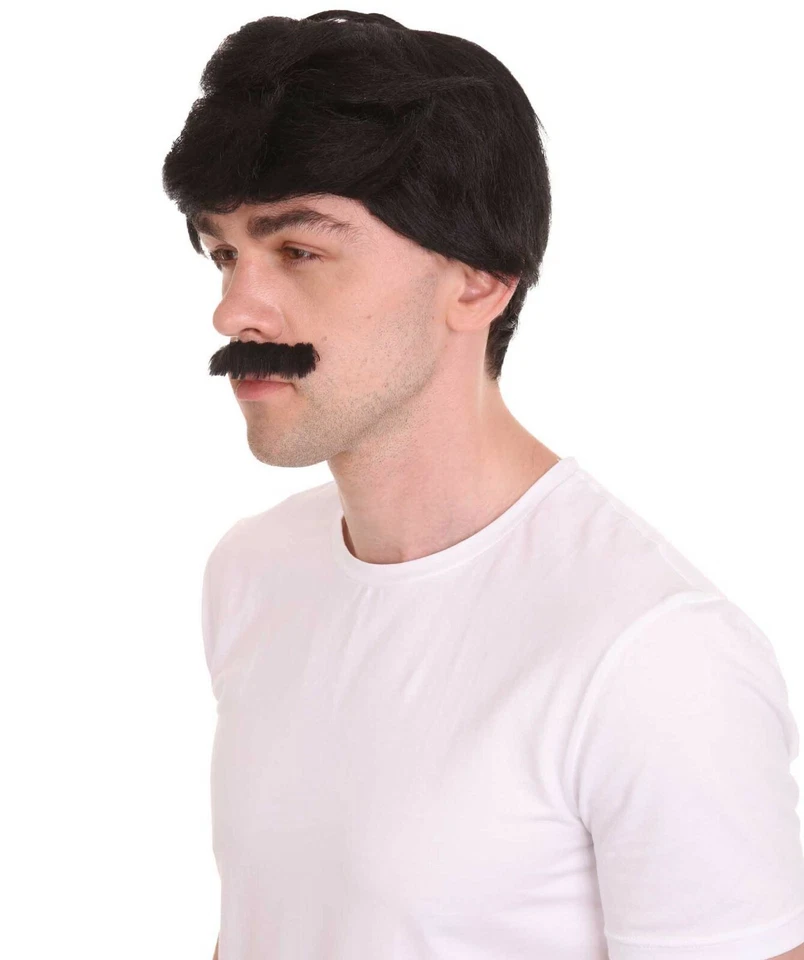 Conjunto de Peluca y Bigote Bob Belcher - Disfraces de Juegos con disfraces de Halloween de programa de televisión negro Foto 3 de 4