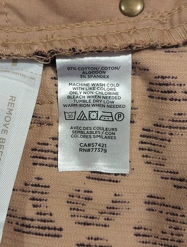 Pantalones de mezclilla Ann Taylor tiro alto cónicos pana marrón estampado de leopardo para mujer 30x29 talla 6 - Imagen 8 de 10