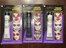 White & Black Cream Face Paint Makeup~ Set Of 3~ NIB