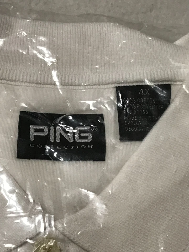 Ping Golf Polo Shirt Bright White 60% Cotton 40% Polyester Men's Size 4XL NEW - Image 3 of 4