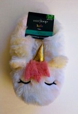 West Loop Kids Slipper Socks White Unicorn Size 8-11 Small NEW With Tags