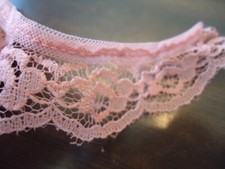 Rose Gathered Lace Scalloped Bottom Edge 1 1/8  Wide X 2.50 Yards
