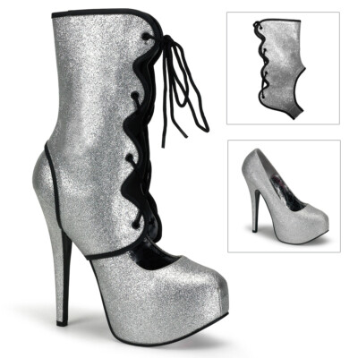 Bordello InStyle-Plateau-Pumps Teeze-31G silber