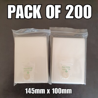 200x PVA Bags Carp Fishing Bait Bags Tackle 14.5cm x 10cm Fast Dissolving
