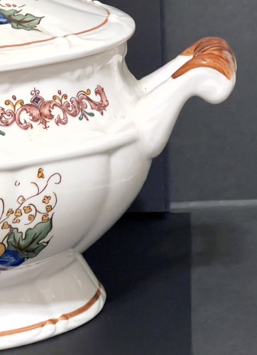 Porzellan Suppenterrine mit Deckel Servierkelle Ernte Obstkorb 13"lx8,25"w Japan - Bild 7 von 18