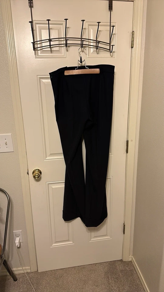 TORY BURCH Wool Boot Cut Dark Blue Navy Trousers Sz Large - Image 4 of 4