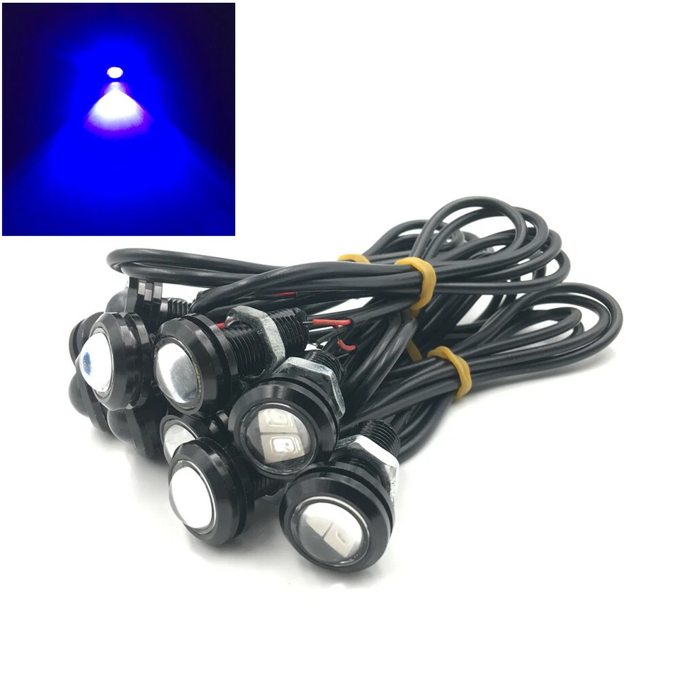 20X Blue Motor Car 9W 18mm Eagle Eye Light LED DRL Daytime Running Backup Lamp - Image 2 of 4
