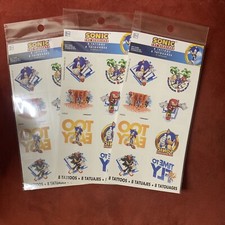 Sonic the Hedgehog - Tattoos - 3 packages of 8 Designs - 24 total party favors