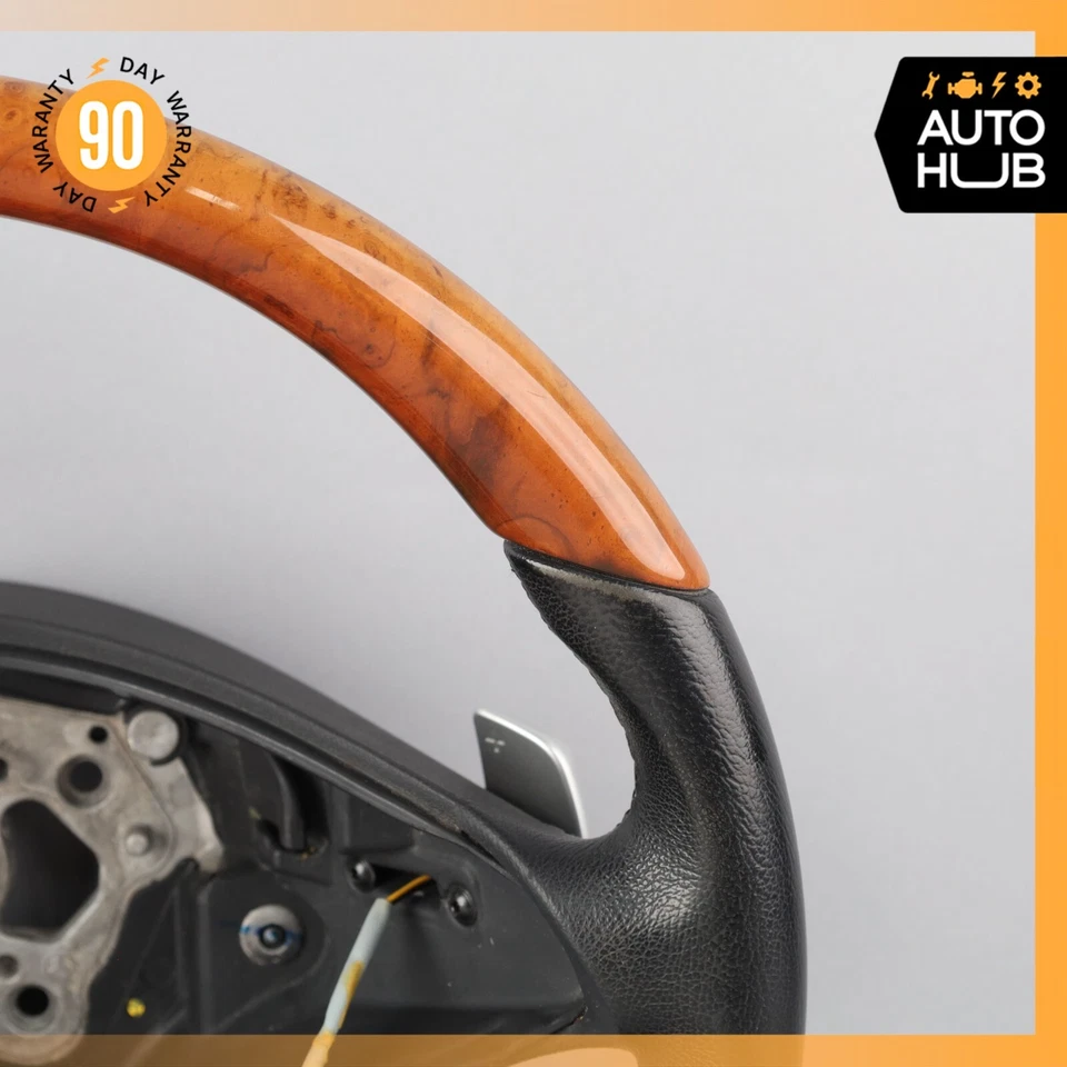 Volante 09-12 Mercedes R230 SL550 SL600 madeira com câmbio de pás preto fabricante de equipamento original - Imagem 4 de 4