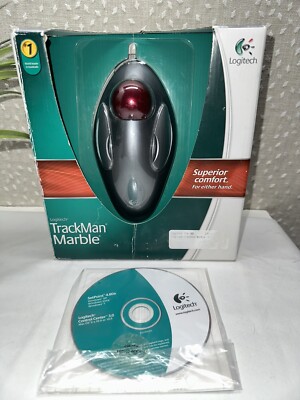 LOGITECH TRACKMAN MARBLE TRACKBALL MOUSE 910-000806- Excellent Condition