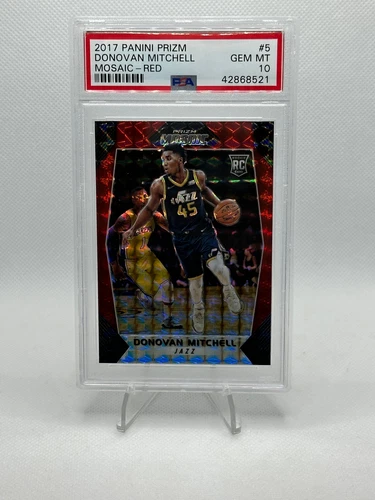 2017-18 Panini Prizm Mosaic #5 Donovan Mitchell (RC) (Red) (PSA 10)