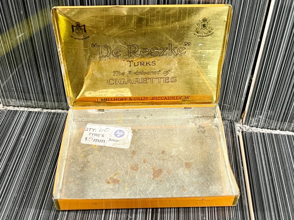 VINTAGE DE RESZKE TURKS CIGARETTE TIN J. MILLHOFF & CO ADVERTISING TOBACCO BOX - Image 3 of 4