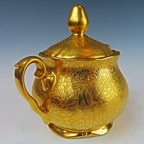 Winterling Bavaria Decorated by Wheeling, Creamer & Sugar Bowl Gold Overlay - Picture 7 of 11