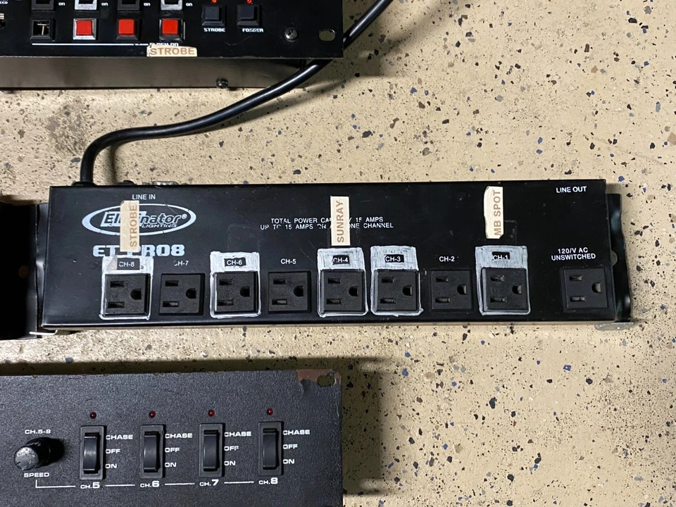 DJ Stage Lighting Controllers Lot Eliminator PR08 Chauvet SR-8 Relay Odyssey LC - Image 4 of 4