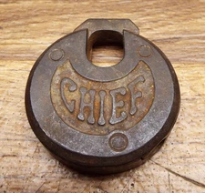 Vintage "CHIEF" PADLOCK Lock USA NO KEY