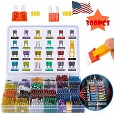 300Pcs Car Fuses Assorted Set Van Bike Mini & Standard Blade Fuse 2A-40A Box US