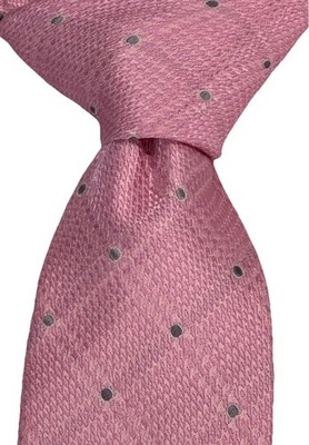 Bruno Piattelli Roma 100% Silk Tie 54.5'' x 2.25  Pink Handmade Geometric Vintage
