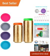 6 Pack Silicone Soda Can Lids, 6 Color BPA-Free Reusable Silicone Can Covers,...