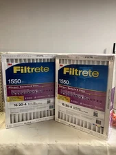 FILTRETE 3M 16x20x4 Air Filter Deep Pleat 1550 Allergen Bacteria Virus (2pack)