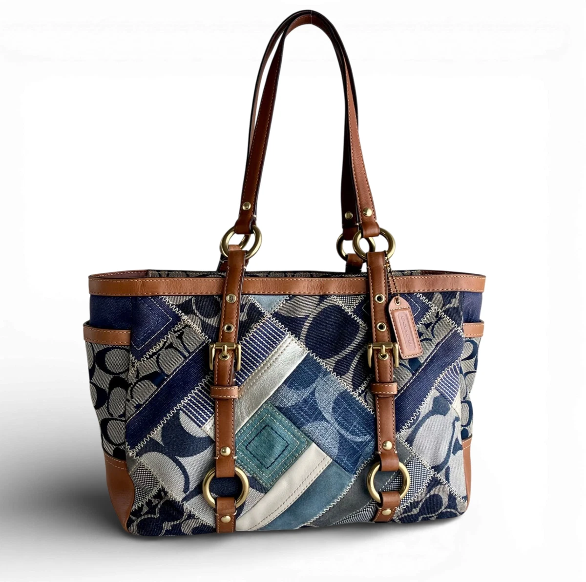 Coach Patchwork Denim Exterior Medium Bags & Handbags for Women