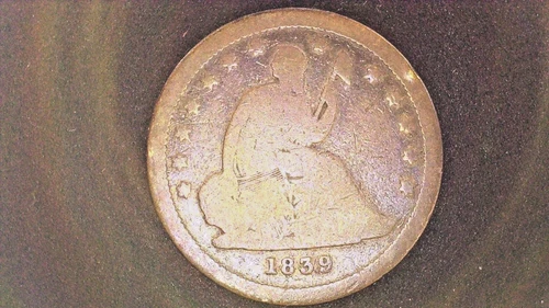 1839 seated liberty quarter No Drapery