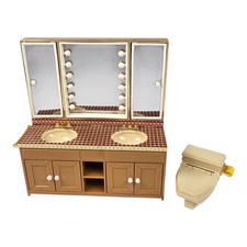 Tomy Bathroom Furniture Set 1:16 Scale Plastic Vanity Toilet Japan