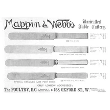 MAPPIN & WEBB Table Cutlery - Antique Advertising Print 1892