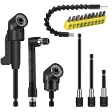 17 Pcs Flexible Drill Bit Extension, Include 2 Pcs Hex Shank 105Â° Right Angle
