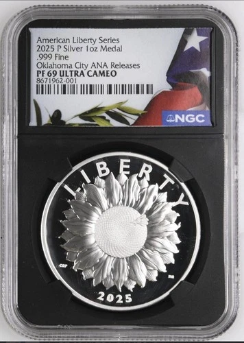 2025 P NGC PF69 American Liberty 1 OZ Silver Proof Medal - ANA SHOW RELEASES!