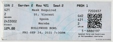 2021 Spoon Mereba St Vincent Full Complete Concert Ticket Stub Los Angeles CA