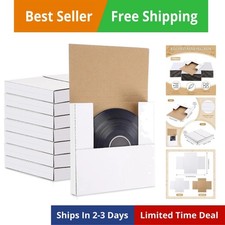 100 Pack 7 Inch Vinyl Record Mailers Boxes 45 RPM Easy Fold LP Cardboard Mail...