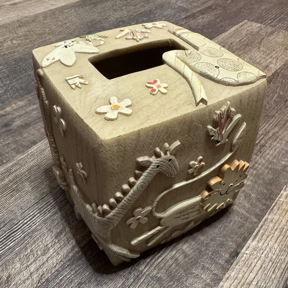 Creative Bath- Animal Crackers- Jungle/Safari- Resin Tissue Holder- Baby Nursery - Image 3 of 4