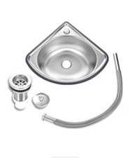 RV Corner Sink Wall Mount Basin Sink Triangle W/ Drain Pipe