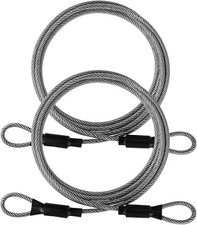 4FT Heavy Duty Stainless Steel Security Cable Lock for Luggage - 2 Pack