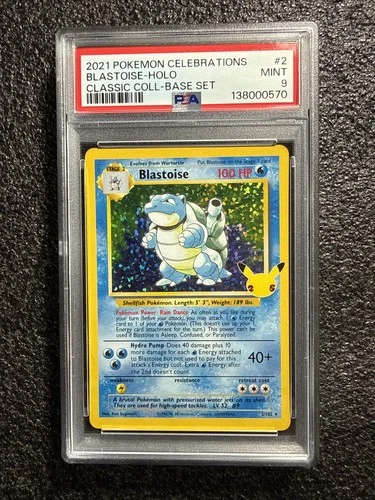 2021 Pokemon Celebrations Classic Coll Base Set #2/102 Blastoise Holo PSA 9
