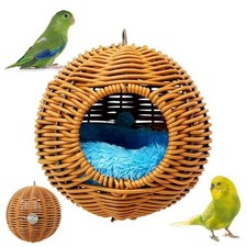 BNOSDM Rattan Bird Nest Parakeet Nesting House for Parrots, Cockatiels
