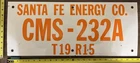 Vintage Porcelain Oil Field Sign - Santa Fe Energy Co. CMS-232A