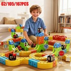167PCS Rail & Electric Car Set Magnetic Track Race Car Train Kids Toy XMAS Gift
