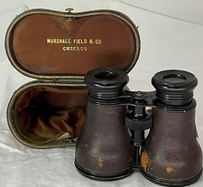 Antique Lemaire Fab Paris Field Opera Glasses Binoculars Leather Case