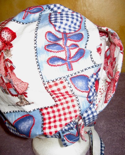 Vntg 1974 Girls Bonnet Hat Holly Hobbie Style Little House on the Prairie One SZ - Picture 7 of 11