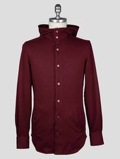 Kiton Burgundy Cotton Ea Shirt Mariano KMZ13 ...